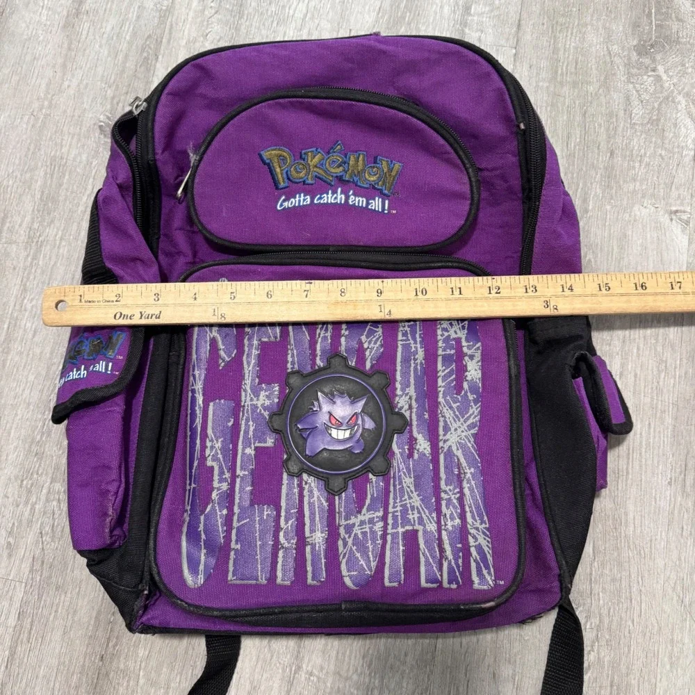 Vintage 2000 Nintendo Pokemon Gengar Backpack Purple Black Gotta Catch Em All
